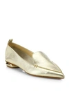 Nicholas Kirkwood Bottal Metallic Leather Point Toe Loafers In Gold