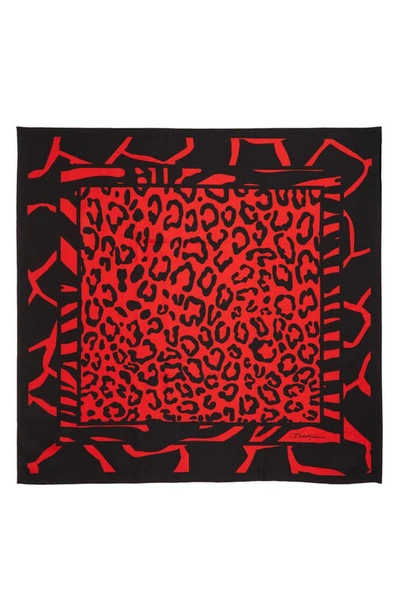 Dolce & Gabbana Animal-print Silk Scarf In Multicolor