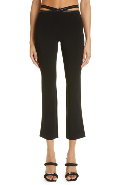 Alexander Wang Crisscross Logo Legging In Viscose Knit In Black