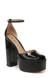 Sam Edelman Kori Ankle Strap Peep Toe Platform Sandal In Black