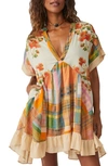Free People Women's Agnes Oversized Patchwork Dress In Spring Combo