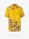 Etro Floral-print Short-sleeve Silk Shirt In Gold