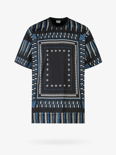 Etro Abstract-print Cotton T-shirt In Blue