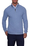 TAILORBYRD TAILORBYRD BLUE COZY QUARTER ZIP SWEATER
