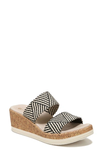 Bzees Resort Platform Slide Sandal In Black Multi