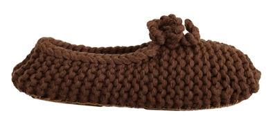 Dolce & Gabbana Elegant Wool Knit Ballerina Women's Flats In Brown