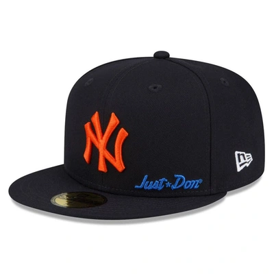 New Era Just Don X  Ny 59fifty Hat In Navy/orange