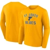 Fanatics Branded Gold St. Louis Blues Team Victory Arch Long Sleeve T-shirt In Yellow