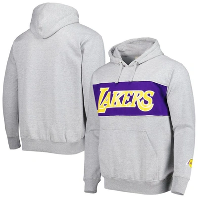 FANATICS FANATICS BRANDED HEATHER GRAY LOS ANGELES LAKERS WORDMARK FRENCH TERRY PULLOVER HOODIE