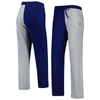 Zoozatz Women's  Navy, Gray North Carolina Tar Heels Colorblock Cozy Tri-blend Lounge Pants In Navy