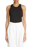 Loulou Studio + Net Sustain Limba Ribbed Organic Cotton Tank In Black