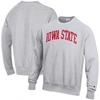 CHAMPION CHAMPION HEATHERED GRAY IOWA STATE CYCLONES ARCH REVERSE WEAVE PULLOVER SWEATSHIRT