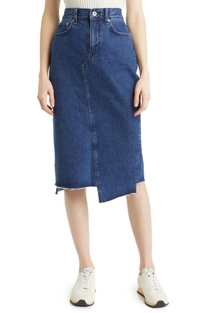 Rag & Bone Sukato Asymmetric Denim Midi-skirt In Gates