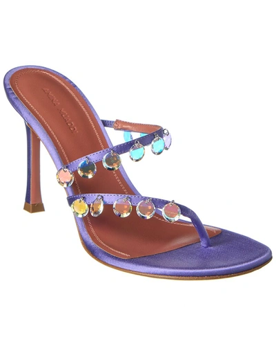 Amina Muaddi Tina Satin Sandal In Purple