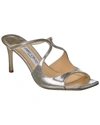 Jimmy Choo Grey Champagne Leather Anise 75 Sandals In Gold