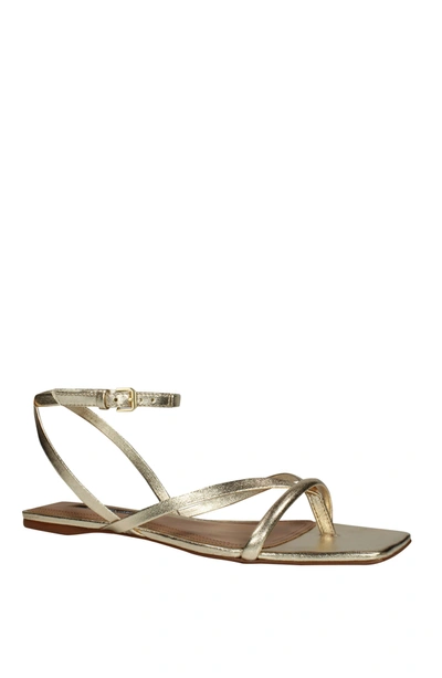 Bcbgmaxazria Mestico Platino Leather Strappy Flat Sandal In Multi