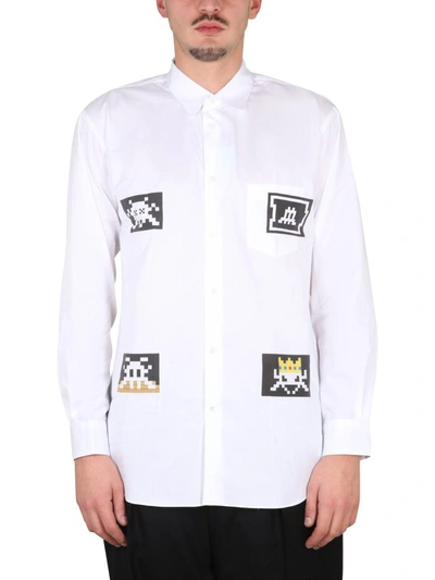 Comme Des Garçons Shirt Space Invaders Shirt In White