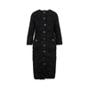Balenciaga Wool Midi Buttoned Dress In Black