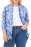 VINCE CAMUTO TIE DYE OPEN FRONT CARDIGAN