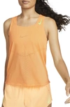Nike Dri-fit Adv Aeroswift Racing Singlet In Peach Cream/ Ghost Green