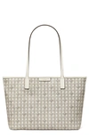 Tory Burch Ever-ready Basketweave Small Tote Bag In New Ivory