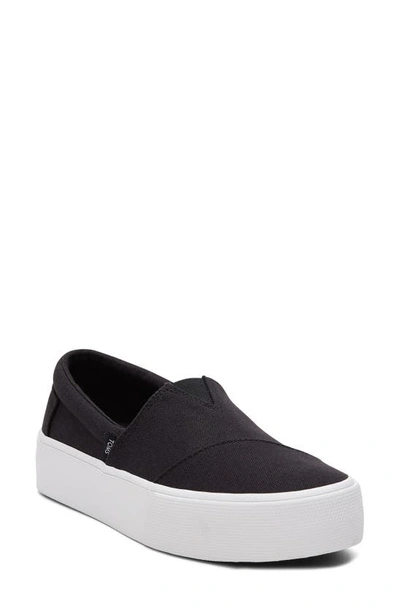 Toms Alpargata Fenix Platform Sneaker In Black Suede