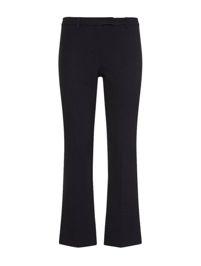 's Max Mara Cropped Trousers In Stretch Cotton And Viscose In Blue