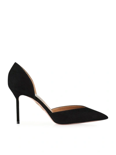 Aquazzura 高跟鞋 Uptown 105 绒皮革 In Black