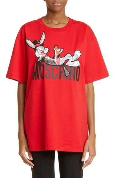 Moschino Bugs Bunny Print T-shirt In Red