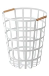 Yamazaki Tosca Round Steel Laundry Basket In White