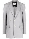 Mm6 Maison Margiela Off-centre Button-up Blazer In Grey