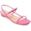 Journee Collection Zaidda Womens Faux Leather Slip On Strappy Sandals In Pink