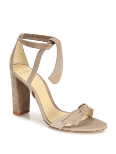 Alexandre Birman Women's Clarita Bow Suede Sandals In Gold