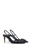 Valentino Vlogo Pointed Toe Slingback Pump In Nero