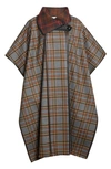 Lafayette 148 Reversible Leather-trim Wool Cape In Copper Dust/ Nickel Multi