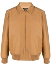 Apc Giles Cotton Bomber Jacket In Brown