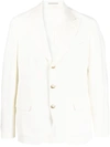 Brunello Cucinelli Single-breasted Linen Blazer In White