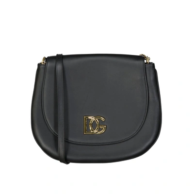 Dolce & Gabbana Leather Logo Bag In Black