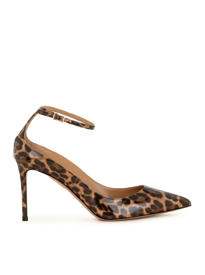 Aquazzura Love Affair 85 Leopard-print Pony Hair Pumps In Brown