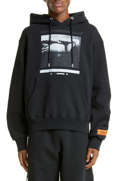 Heron Preston Misprinted Logo Hoodie In Black