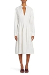 Bottega Veneta Viscose Blend Midi Dress In Chalk