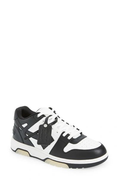 Off-white Out Of Office Leather Low Top Sneakers In White,black