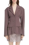 Acne Studios Corset Suit Jacket In Dove Purple