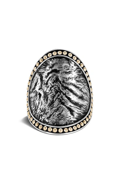 John Hardy Reclaimed Reticulated Jawan Saddle Ring In Silver