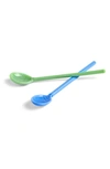 HAY SET OF 2 SOLID GLASS SPOONS