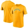 NIKE NIKE GOLD LOS ANGELES CHARGERS LOGO ESSENTIAL LEGEND PERFORMANCE T-SHIRT