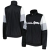 G-III 4HER BY CARL BANKS G-III 4HER BY CARL BANKS BLACK SAN ANTONIO SPURS CHANGE UP FULL-ZIP TRACK JACKET