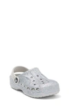 Crocs Baya Glitter Clog In Silver