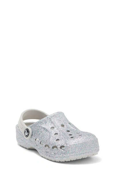 Crocs Baya Glitter Clog In Silver