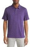 Cutter & Buck Forge Drytec Pencil Stripe Performance Polo In College Purple